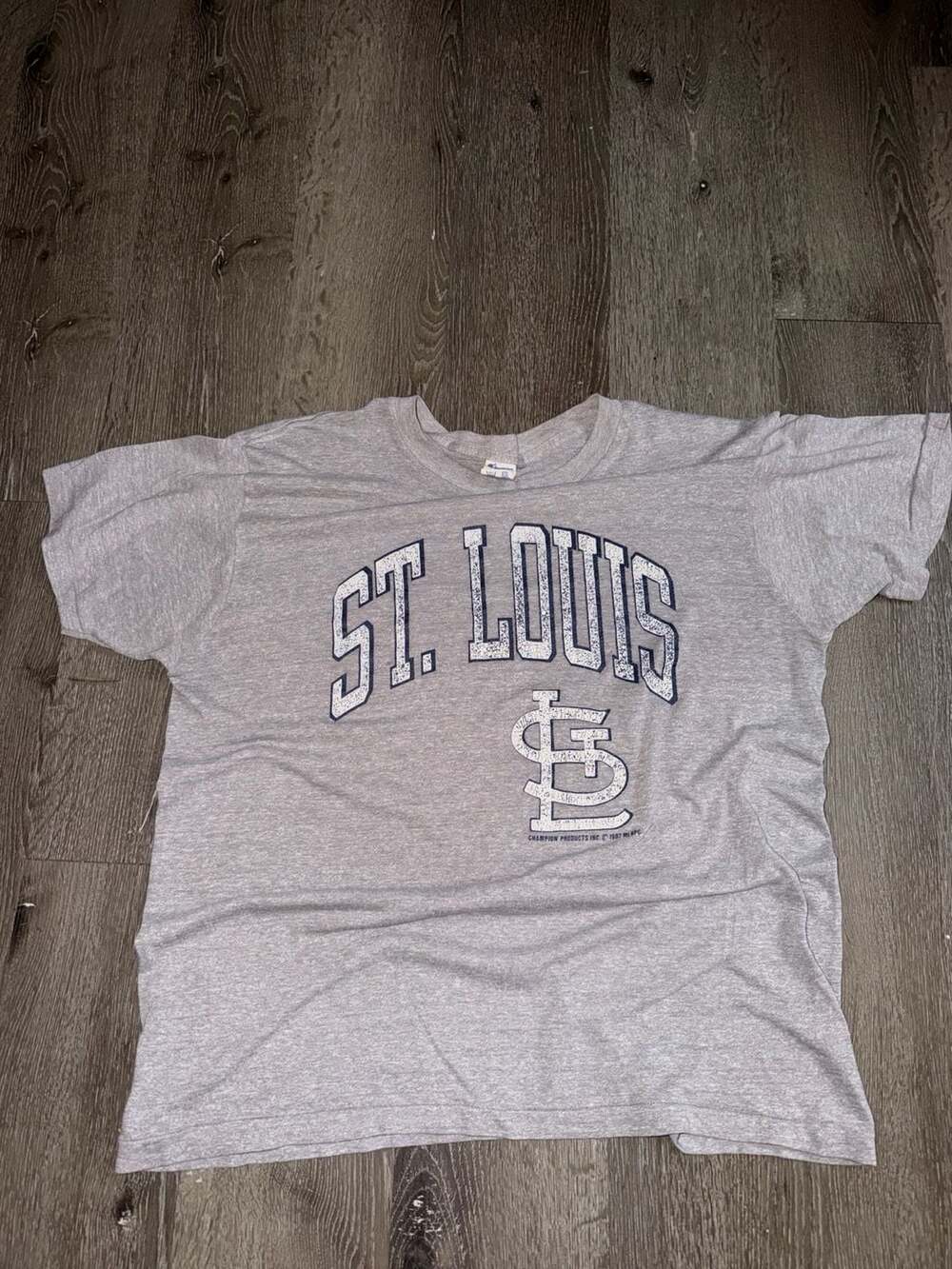 Vintage 1987 Champion St. Louis Cardinals T-Shirt Size Large Gray